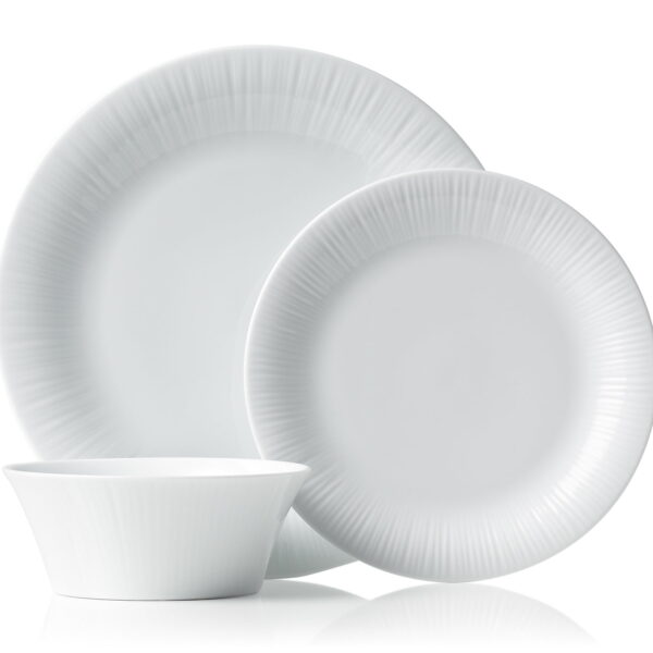 Conifere White Fine Porcelain 12pce Dinner Setting for 4