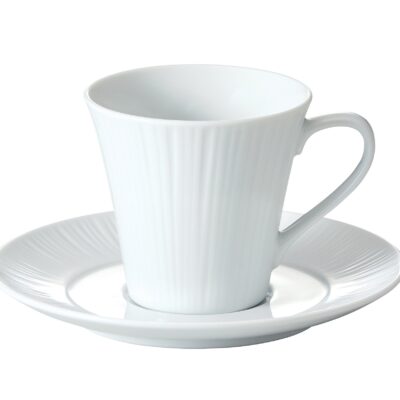Conifere White Fine Porcelain Tall Cup & Saucer 205ml