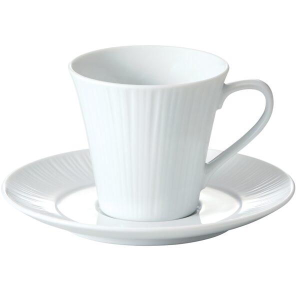 Conifere White Fine Porcelain Tall Cup & Saucer 205ml