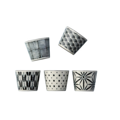 Komon Fine Porcelain Japanese Tea Cup Set of 5 (200ml)