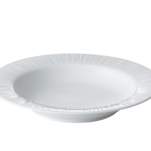 Conifere White Fine Porcelain 23cm Rimmed Soup Bowl