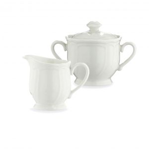 Baroque White Sugar & Creamer Set