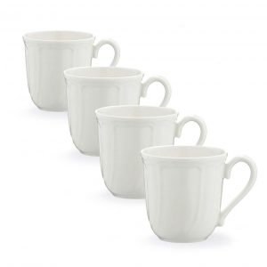 Baroque White Mug Set of 4