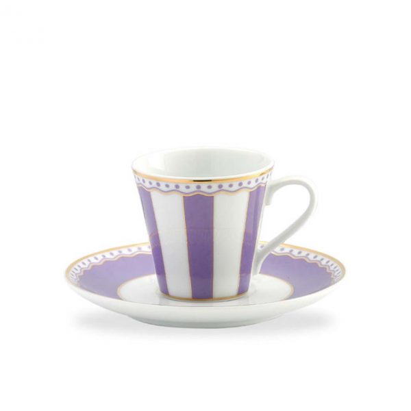 Carnivale Lavender A.D. Espresso Cup & Saucer Set