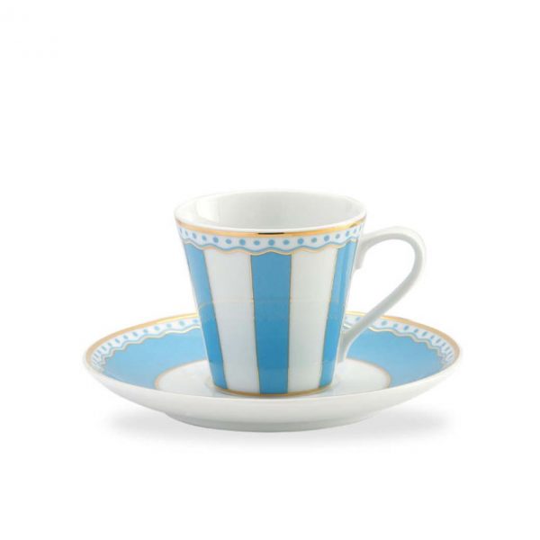 Carnivale Light Blue A.D. Espresso Cup & Saucer Set