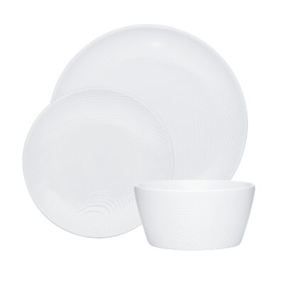 White on White Dune Fine Porcelain 12pce Dinner Setting for 4