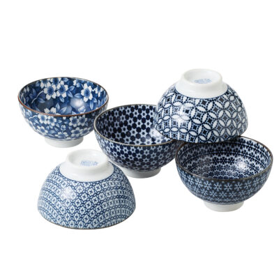 Nami Fine Porcelain 12cm Rice Bowl Set of 5