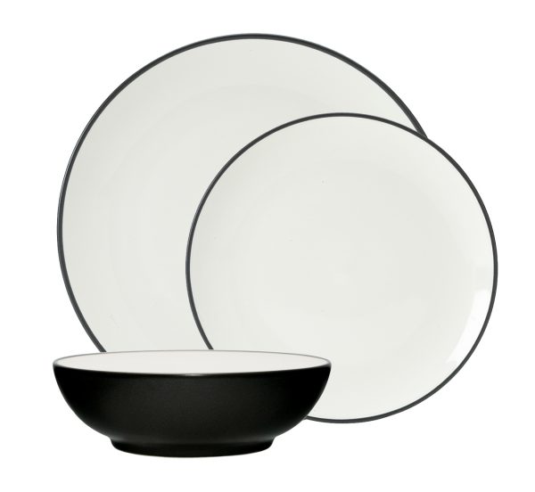 Colorwave Graphite Premium Porcelain 12pce Dinner Setting for 4
