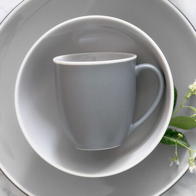Colotrio Slate 4pce Place Setting (1 x 21cm Plate, 27cm Plate, 17cm bowl & 350ml Mug)