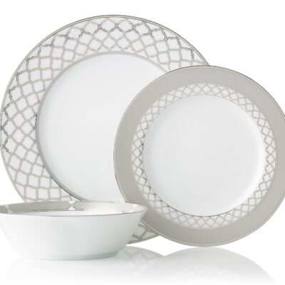 Eternal Palace Platinum Fine Porcelain 12pce Dinner Setting for 4