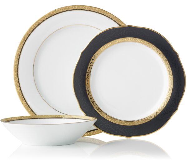 Regent Gold Fine Porcelain 12pce Dinner Setting for 4