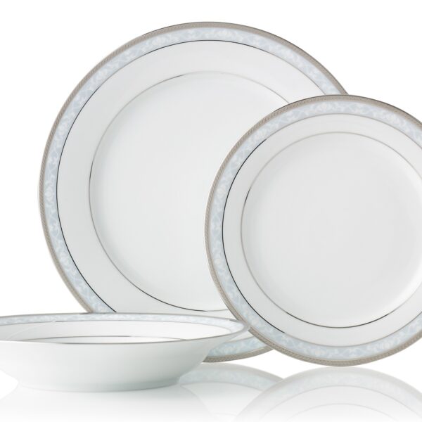 Hampshire Platinum Fine Porcelain 12pce Dinner Setting for 4