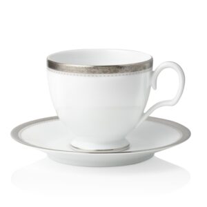 Charlotta Platinum Tea Cup & Saucer Set