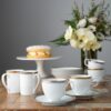 Charlotta Platinum Tea Cup & Saucer Set