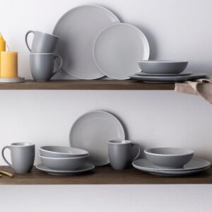 Colortrio Slate Porcelain Mug (350ml), 27cm Plate & 17cm Bowl