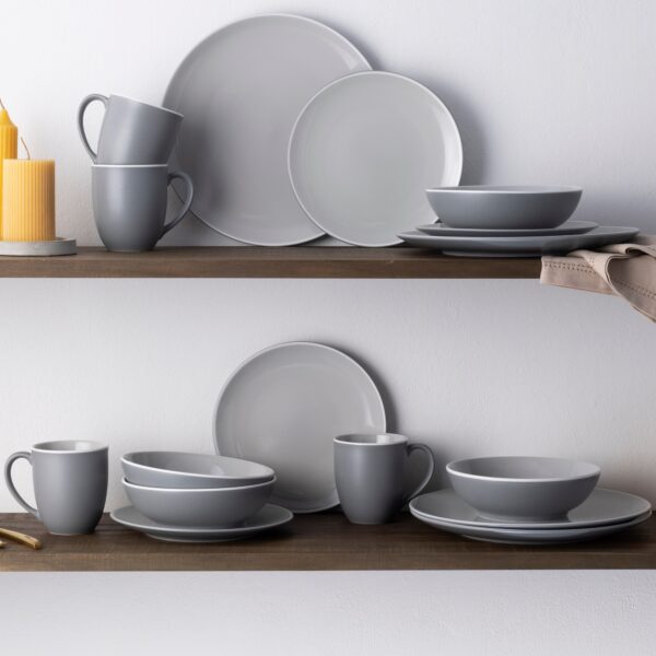Colortrio Slate Porcelain Mug (350ml), 27cm Plate & 17cm Bowl