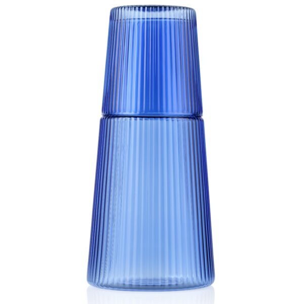Narciso Borosilicate Blue Carafe & Tumbler/Lid (600ml/230ml)
