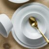 Conifere White Fine Porcelain 22.5cm Round Serving Bowl