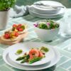 Contempo White Fine Porcelain 12pce Dinner Setting for 4