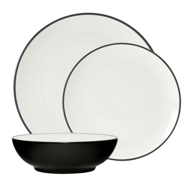 Colorwave Graphite Premium Porcelain 12pce Dinner Setting for 4