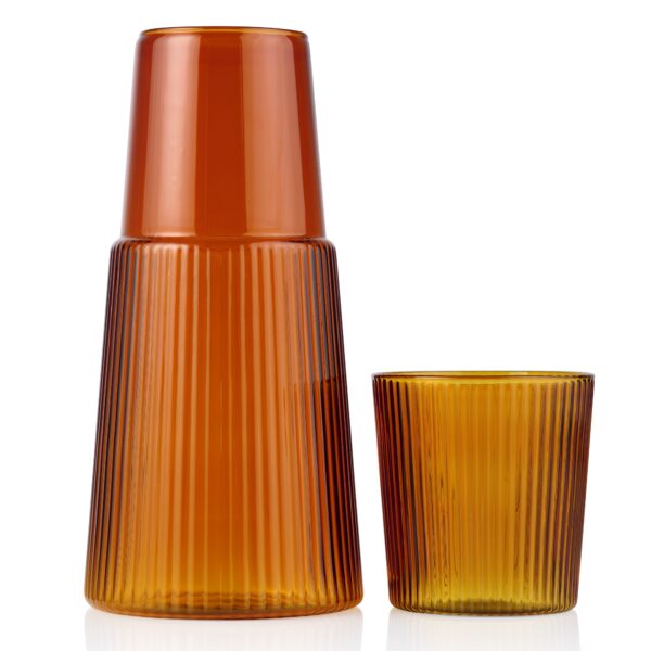 Narciso Borosilicate Amber Carafe & Tumbler/Lid (600ml/230ml)