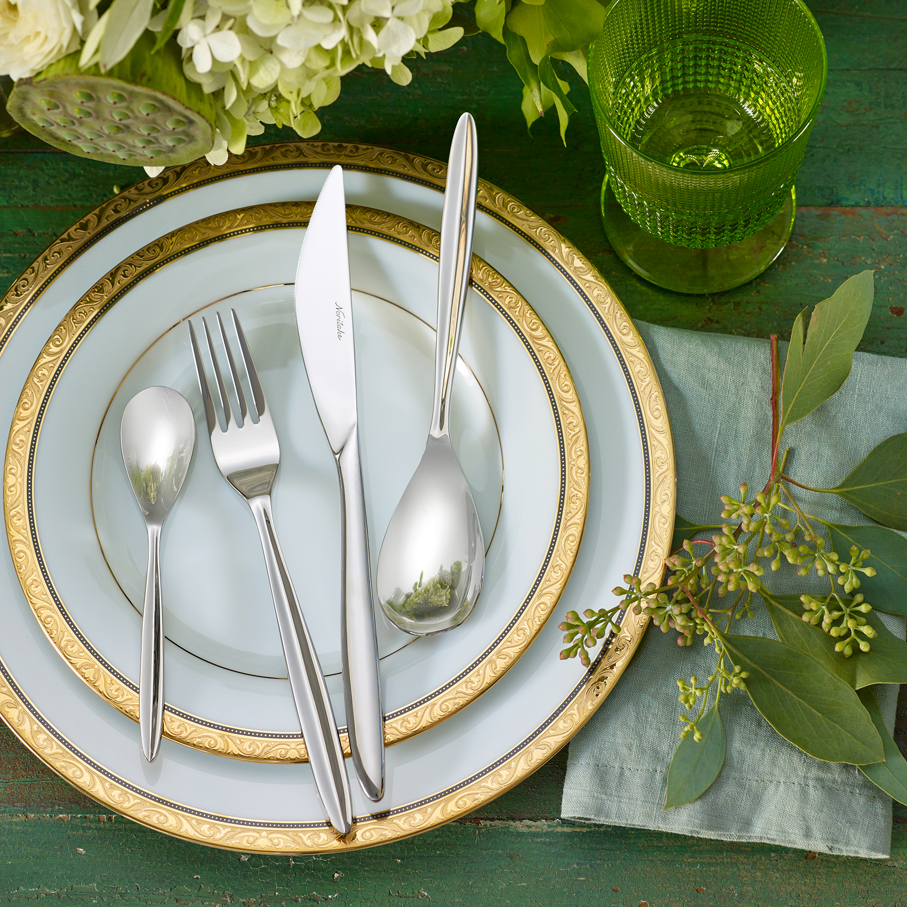 Noritalke Regent Gold 皿 15枚セット Noritalke Regent Gold 皿 15枚セット 瑠璃・緑皿25cm | TABLE