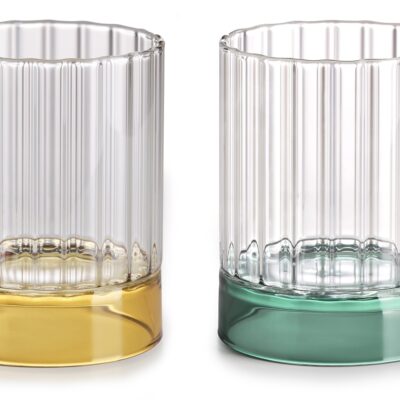 Quattro Note Coloured Borosilicate Tumbler Set of 4 (330ml)