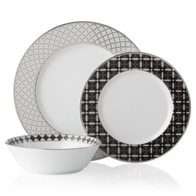 City Table Fine Porcelain 12pce Dinner Setting for 4